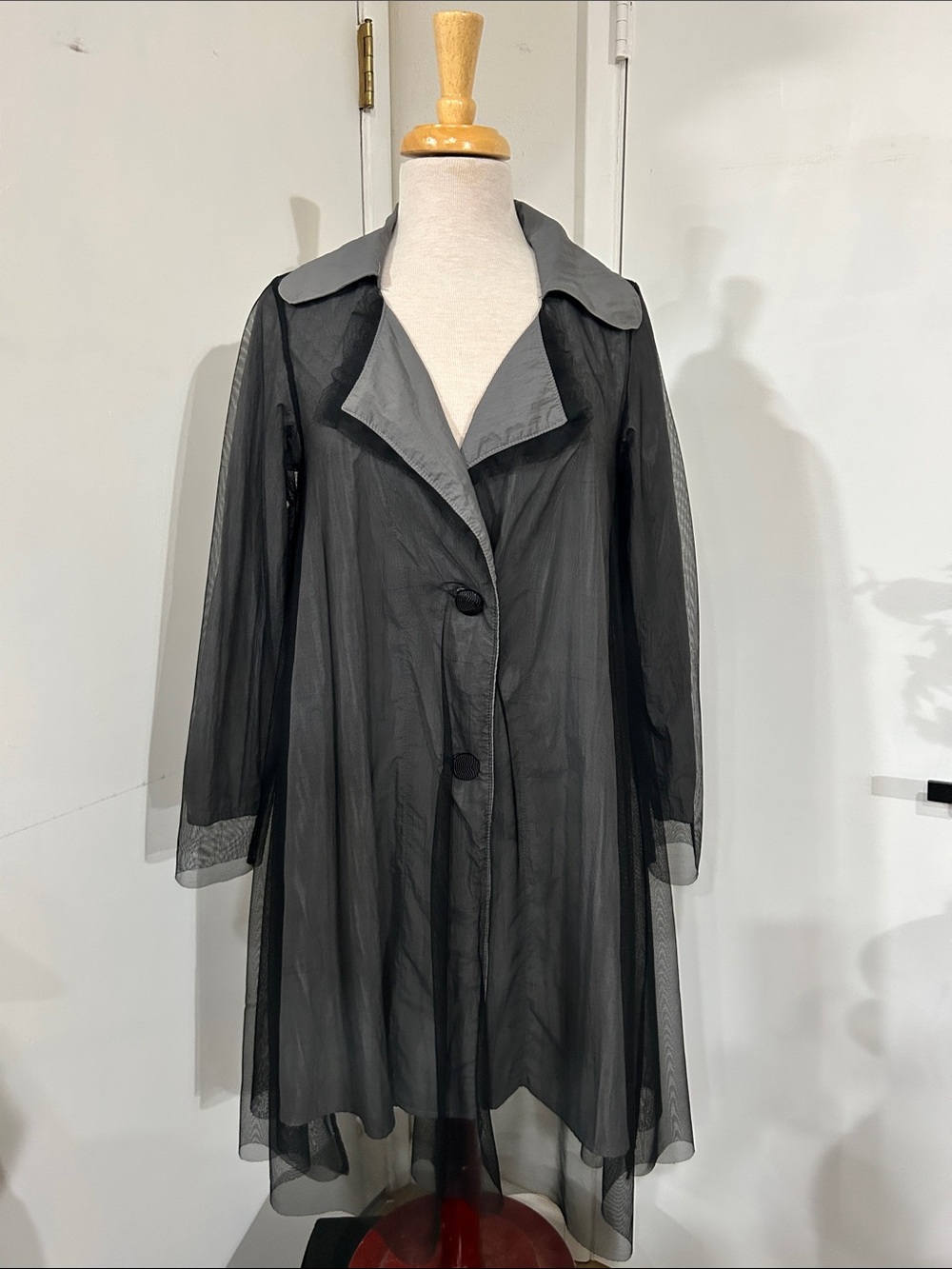 Sheer Black Trench Coat – Lightweight Layering Jacket